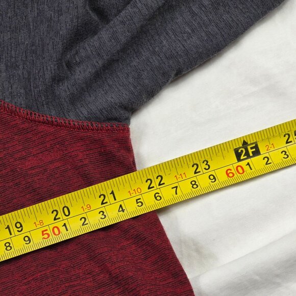 Vans Two Tone Mens XL Gray Red Lightweight Hooded Long Sleeve Shirt Winter Warm - Picture 8 of 10